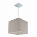 Pendente Quadrado Md-4058 Cúpula em Tecido 21/25x25cm Rústico Cinza - Bivolt