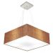 Pendente Quadrado Md-4196 Cúpula em Tecido 15-45x45cm Palha - Bivolt