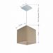 Pendente Quadrado Md-4223 Cúpula em Tecido 15/13x13cm Algodão Crú - Bivolt