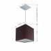 Pendente Quadrado Md-4223 Cúpula em Tecido 15/13x13cm Café - Bivolt