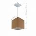 Pendente Quadrado Md-4223 Cúpula em Tecido 15/13x13cm Palha - Bivolt