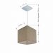 Pendente Quadrado Md-4223 Cúpula em Tecido 15/13x13cm Rústico Bege - Bivolt
