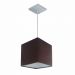Pendente Quadrado Md-4224 Cúpula em Tecido 16/16x16cm Café - Bivolt