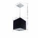 Pendente Quadrado Md-4224 Cúpula em Tecido 16/16x16cm Café - Bivolt