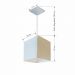 Pendente Quadrado Md-4224 Cúpula em Tecido 16/16x16cm Linho Bege - Bivolt
