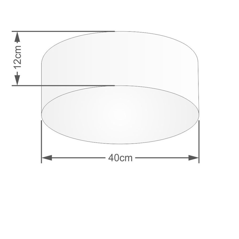 Plafon Cilíndrico Md-3005 Cúpula em Tecido 40x12cm Azul Turquesa - Bivolt