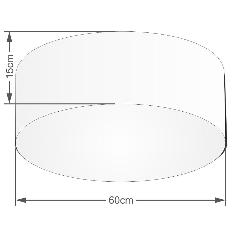 Plafon Cilíndrico Md-3006 Cúpula em Tecido 60x15cm Rústico Bege - Bivolt