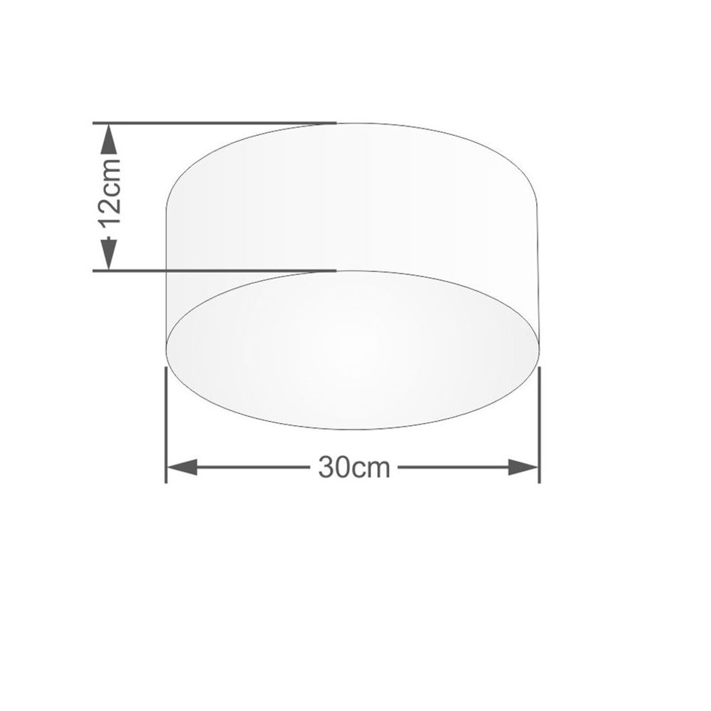 Plafon Cilíndrico Md-3010 Cúpula em Tecido 30x12cm Rústico Cinza - Bivolt