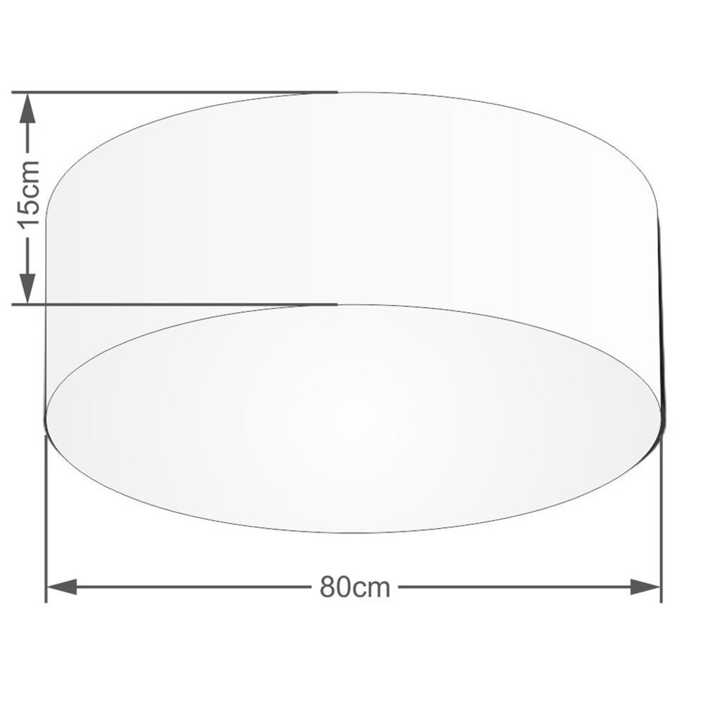 Plafon Cilíndrico Md-3019 Cúpula em Tecido 80x15cm Palha - Bivolt