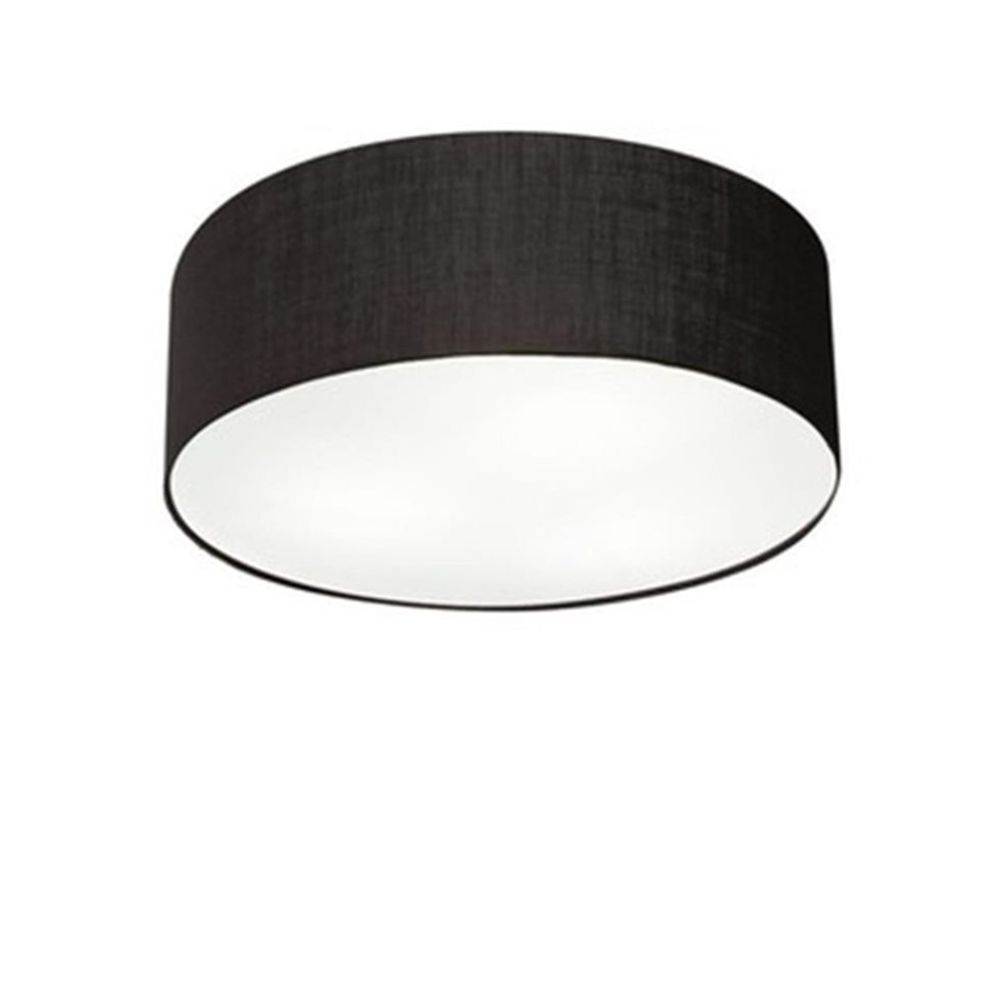 Plafon Cilíndrico Md-3046 Cúpula em Tecido 35x12cm Preto - Bivolt