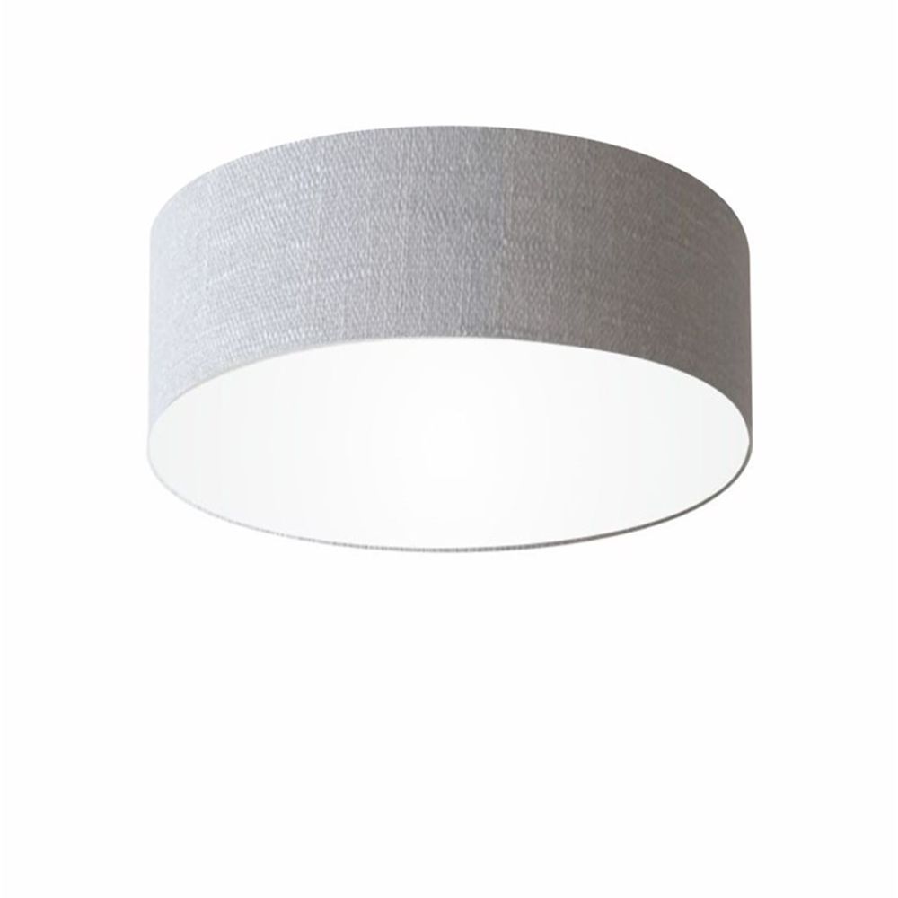 Plafon Cilíndrico Md-3046 Cúpula em Tecido 35x12cm Rústico Cinza - Bivolt