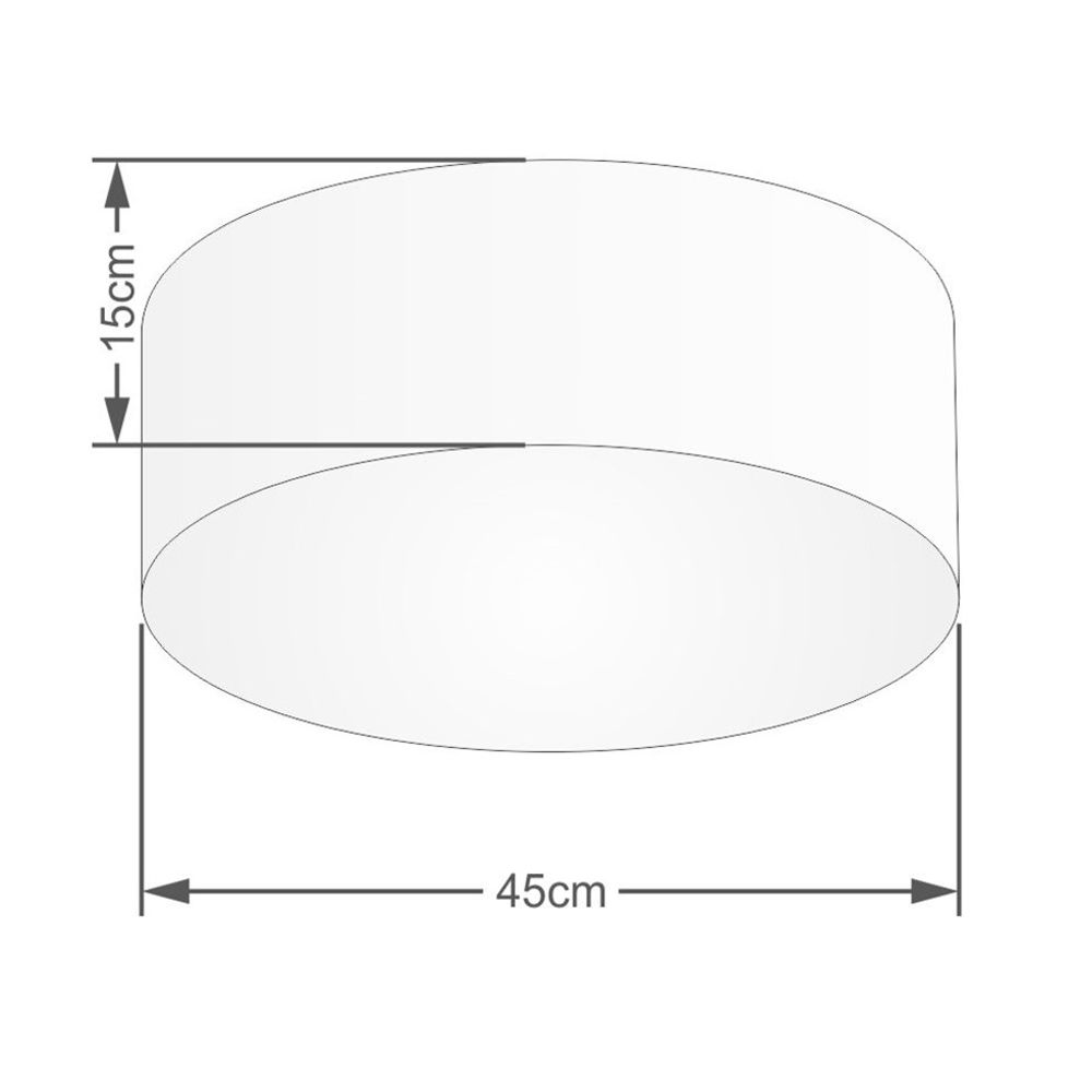 Plafon Cilíndrico Md-3047 Cúpula em Tecido 45x15cm Rústico Cinza - Bivolt