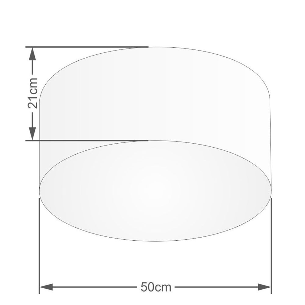Plafon Cilíndrico Md-3048 Cúpula em Tecido 50x21cm Rústico Cinza - Bivolt