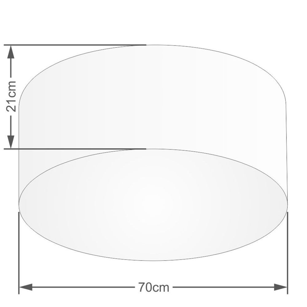 Plafon Cilíndrico Md-3054 Cúpula em Tecido 70x21cm Preto - Bivolt