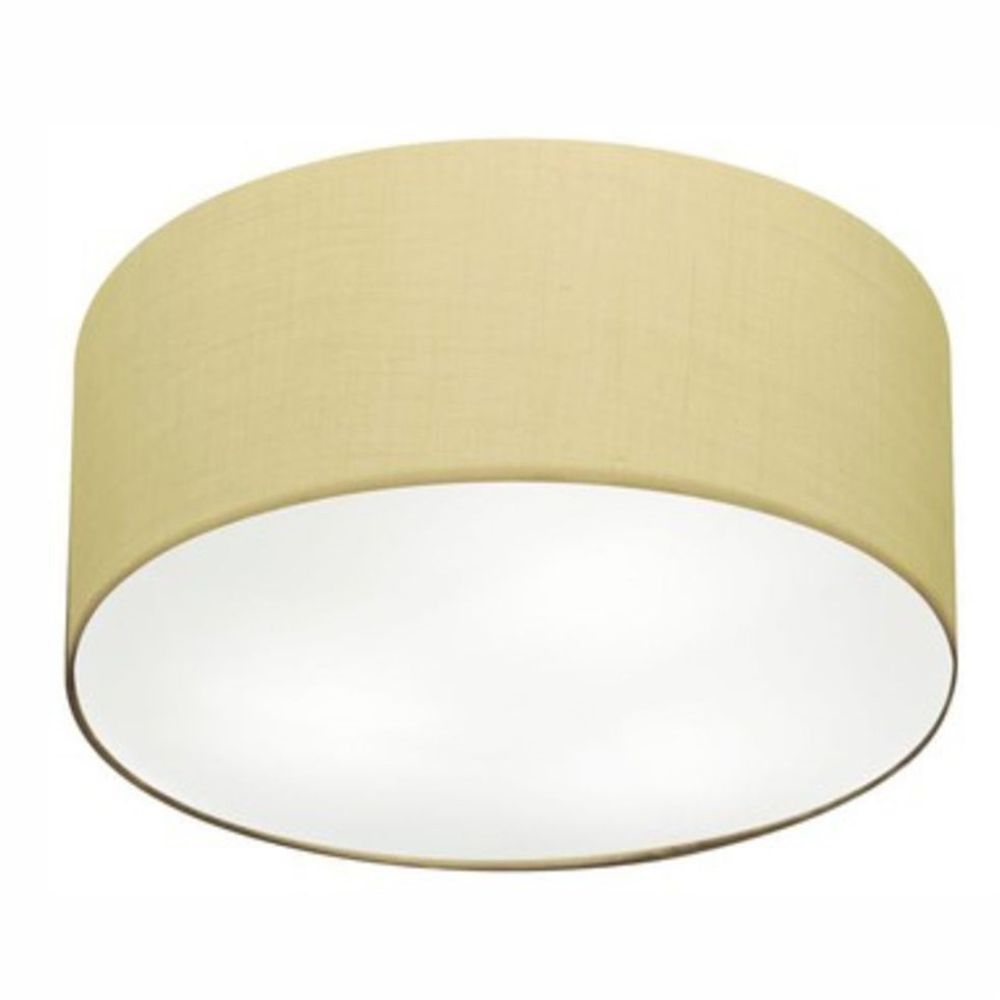 Plafon Cilíndrico Md-3055 Cúpula em Tecido 80x21cm Algodão Crú - Bivolt