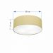 Plafon Cilíndrico Md-3055 Cúpula em Tecido 80x21cm Algodão Crú - Bivolt