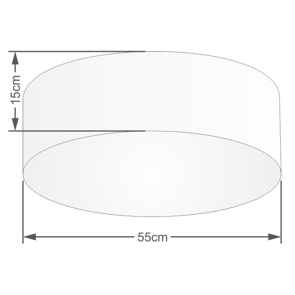 Plafon Cilíndrico Md-3057 Cúpula em Tecido 55x15cm Linho Bege - Bivolt