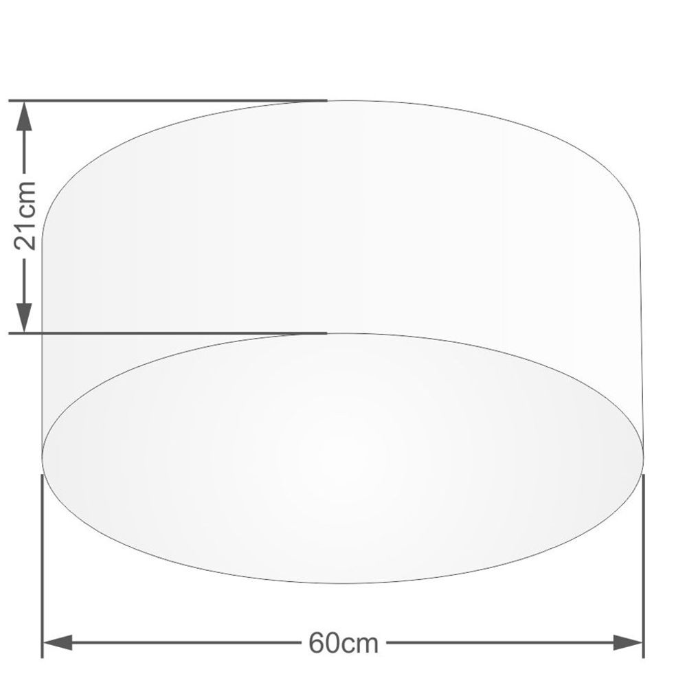 Plafon Cilíndrico Md-3058 Cúpula em Tecido 55x25cm Rústico Bege - Bivolt