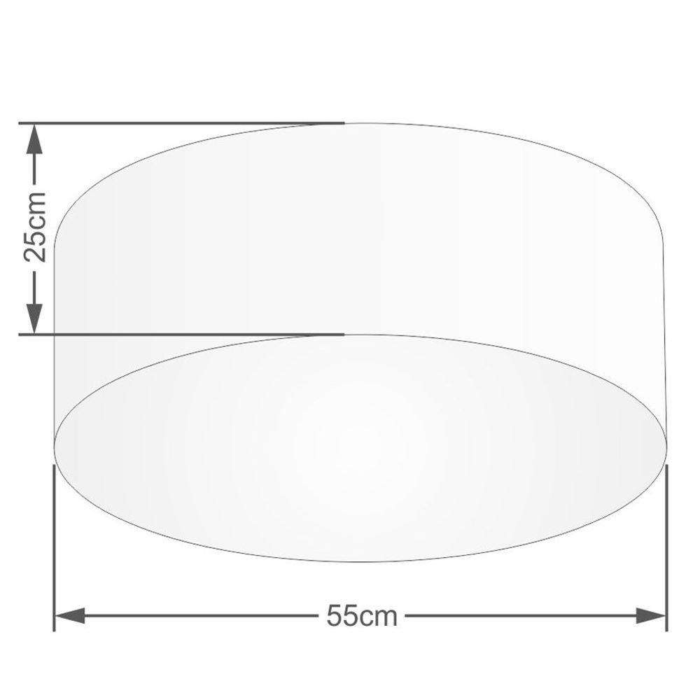 Plafon Cilíndrico Md-3058 Cúpula em Tecido 55x25cm Rústico Cinza - Bivolt