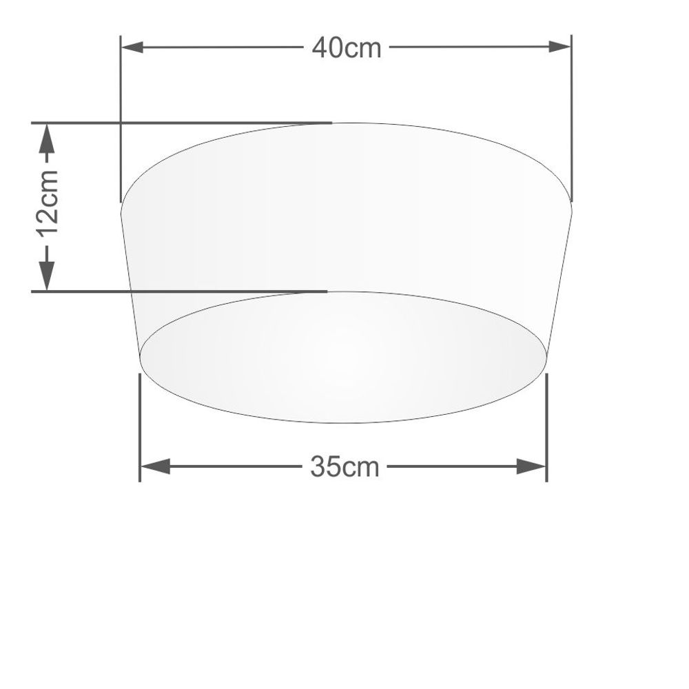Plafon Cone Md-3003 Cúpula em Tecido 12/40x35cm Algodão Crú - Bivolt