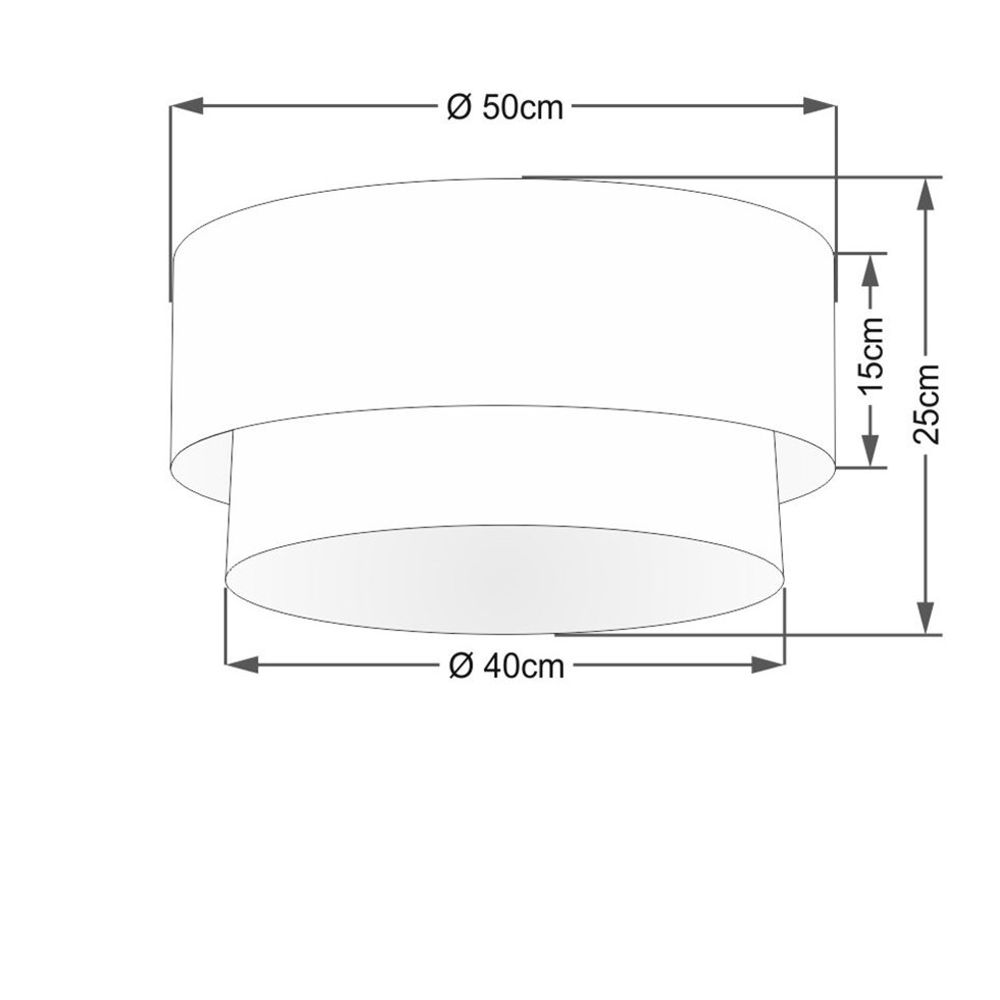 Plafon Duplo Cilíndrico Md-3017 Cúpula em Tecido 50x40cm - Café Bivolt