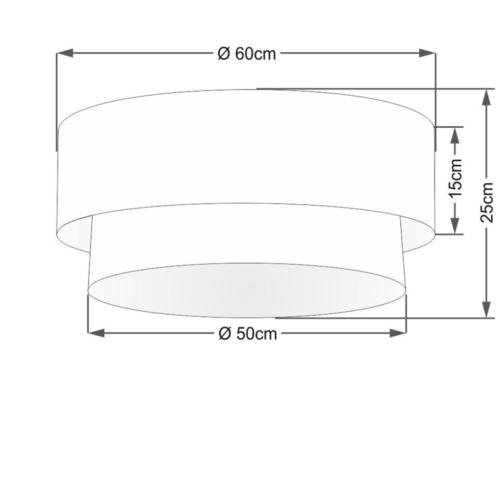 Plafon Duplo Cilíndrico Md-3024 Cúpula em Tecido 60x50cm - Café Bivolt