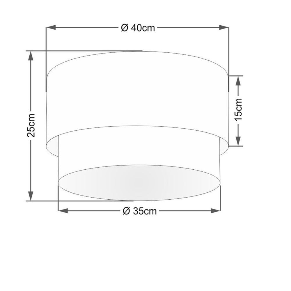 Plafon Duplo Cilíndrico Md-3045 Cúpula em Tecido 40x35cm - Café Bivolt