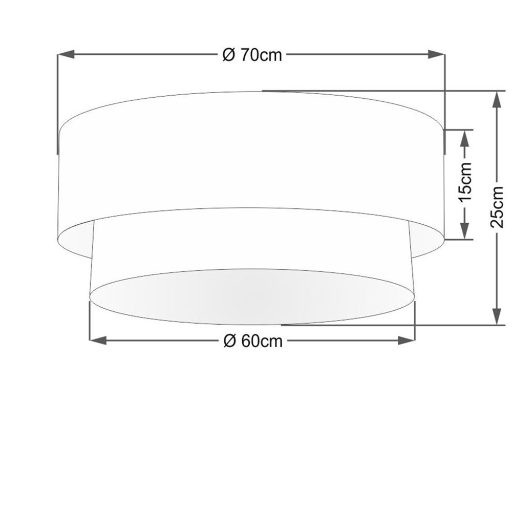 Plafon Duplo Cilíndrico Md-3064 Cúpula em Tecido 70x60cm - Café Bivolt