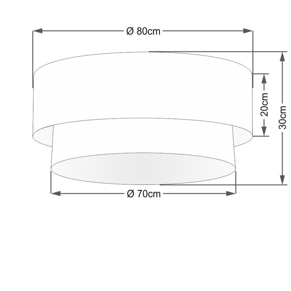 Plafon Duplo Cilíndrico Md-3065 Cúpula em Tecido 80x70cm - Café Bivolt