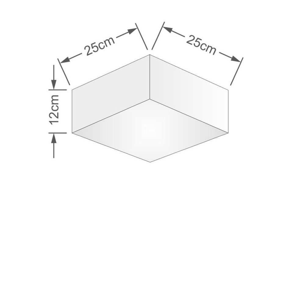 Plafon Quadrado Md-3000 Cúpula em Tecido 12/25x25cm Algodão Crú - Bivolt