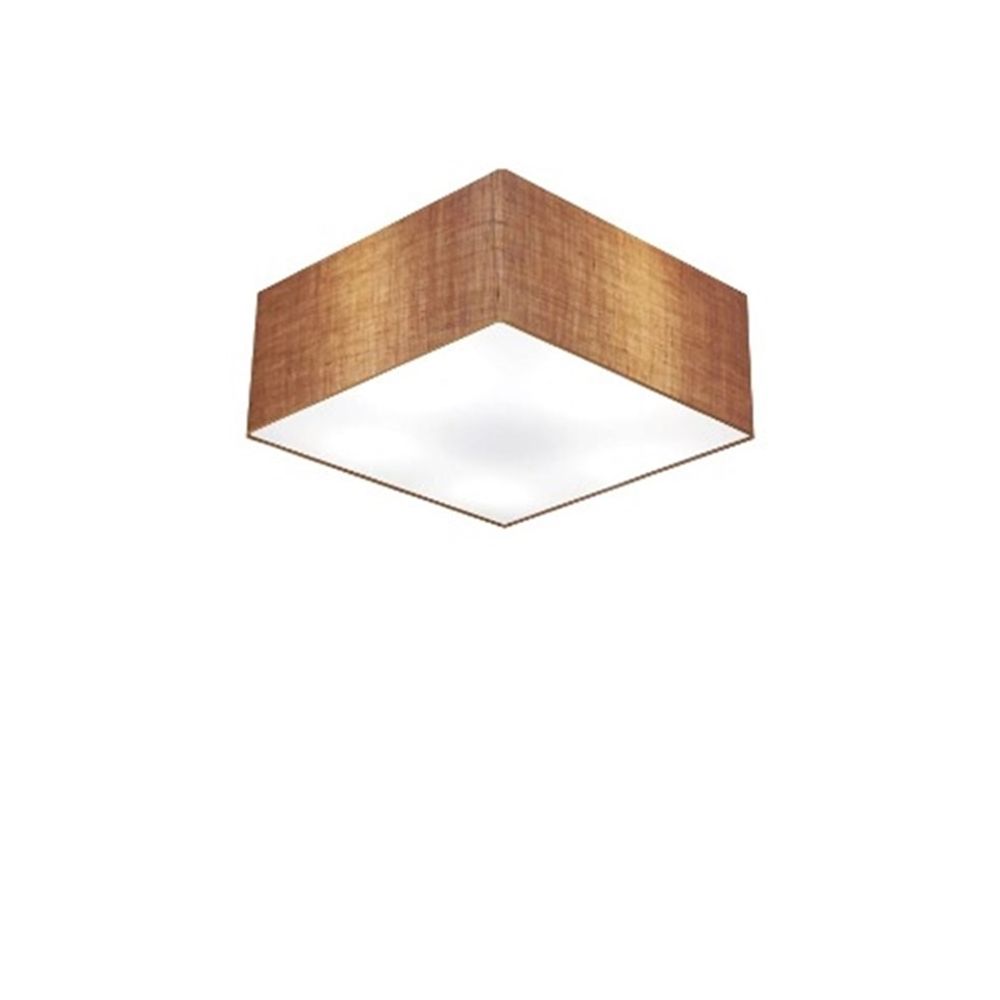 Plafon Quadrado Md-3001 Cúpula em Tecido 12/35x35cm Palha - Bivolt