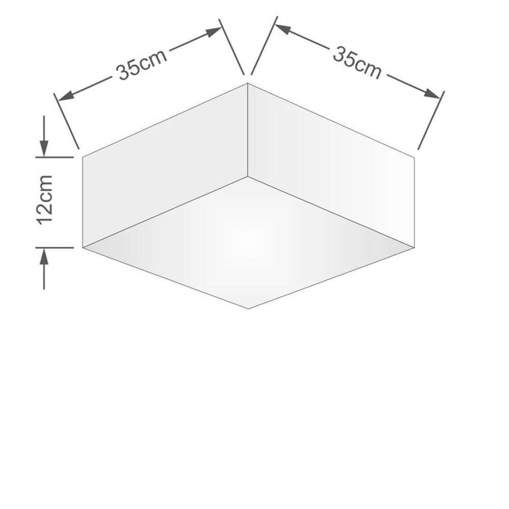 Plafon Quadrado Md-3001 Cúpula em Tecido 12/35x35cm Rústico Bege - Bivolt