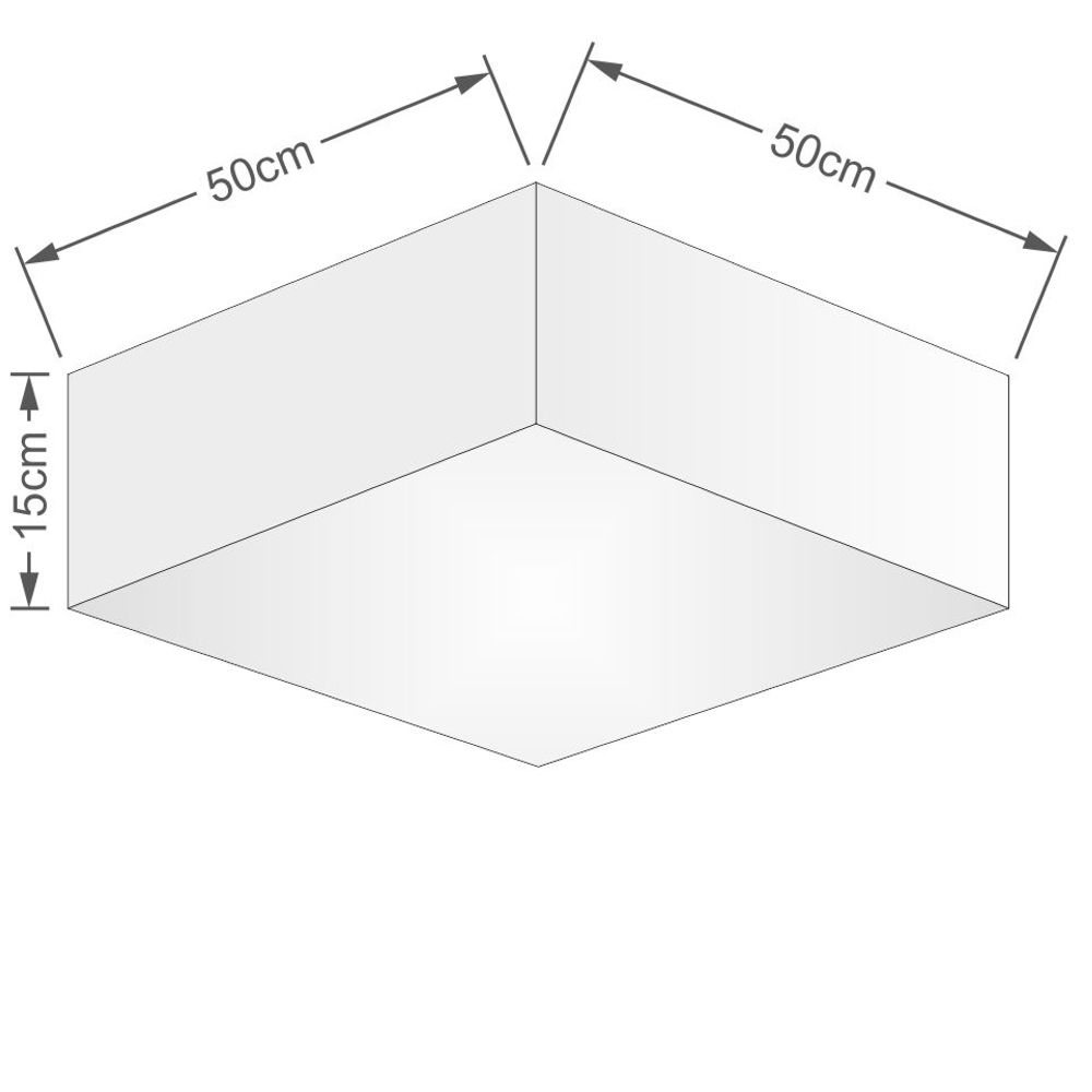 Plafon Quadrado Md-3002 Cúpula em Tecido 15/50x50cm Branco - Bivolt