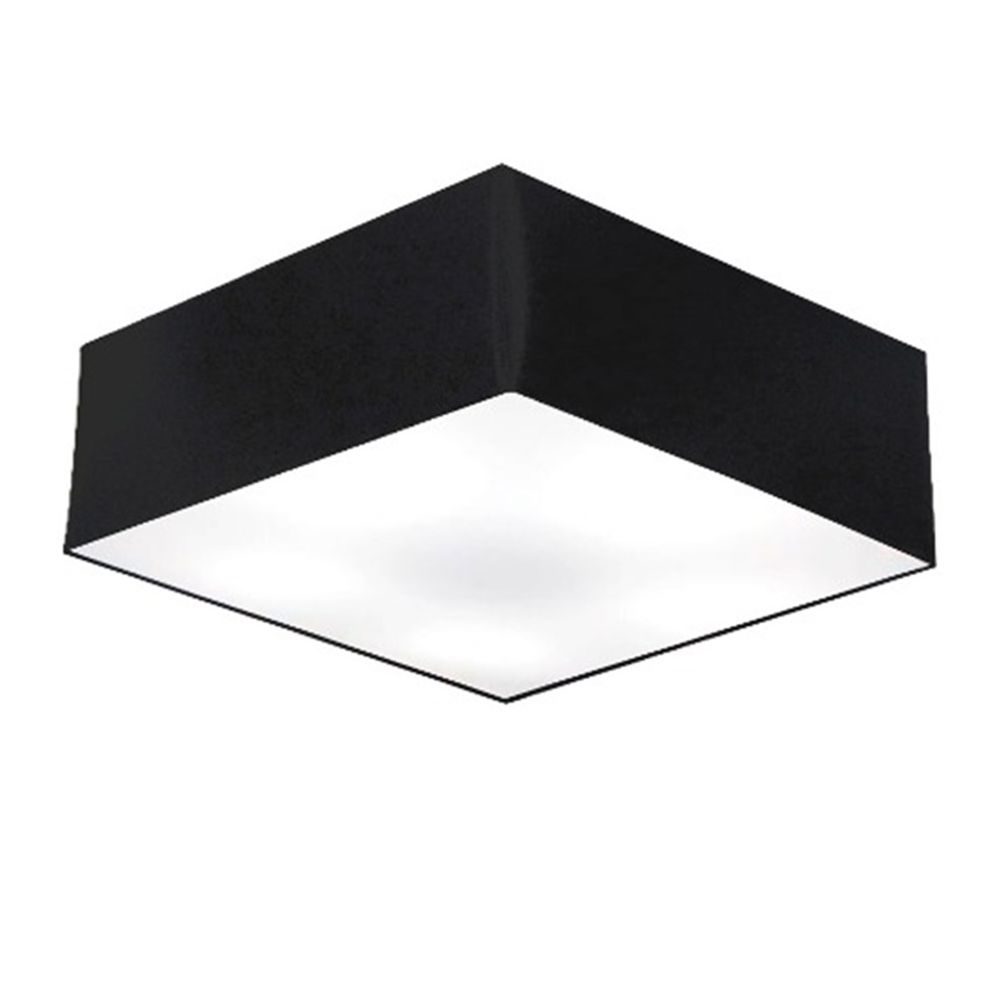 Plafon Quadrado Md-3002 Cúpula em Tecido 15/50x50cm Preto - Bivolt