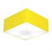 Plafon Quadrado Md-3012 Cúpula em Tecido 21/50x50cm Amarelo - Bivolt