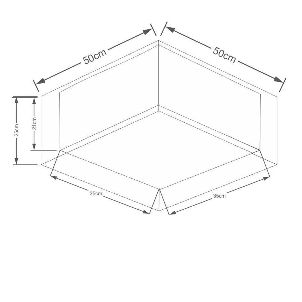 Plafon Quadrado Md-3039 Cúpula em Tecido 25-50x35cm Café - Bivolt