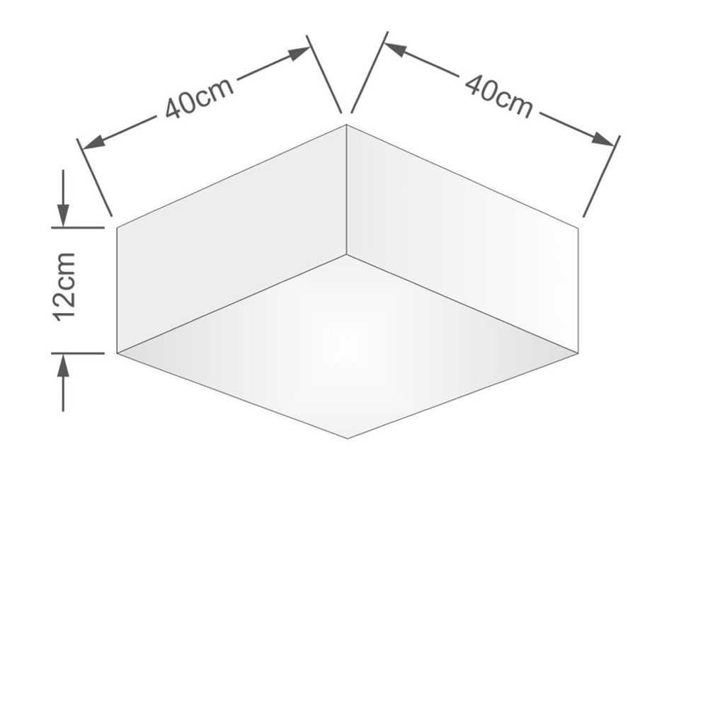 Plafon Quadrado Md-3050 Cúpula em Tecido 12/40x40cm Linho Bege - Bivolt