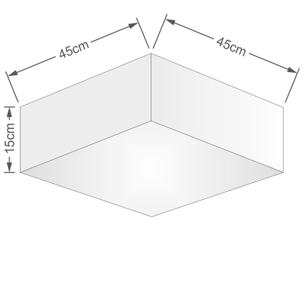 Plafon Quadrado Md-3051 Cúpula em Tecido 15/45x45cm Rústico Bege - Bivolt