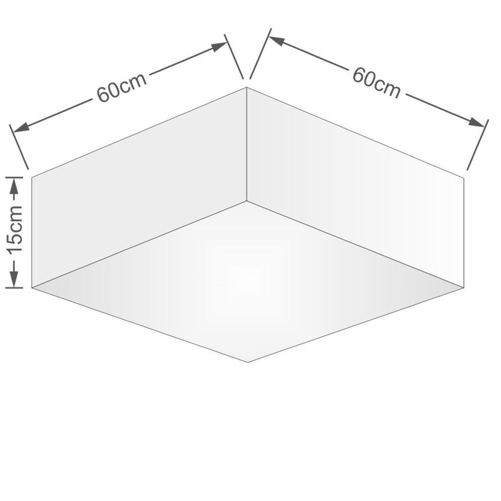 Plafon Quadrado Md-3052 Cúpula em Tecido 15/60x60cm Rústico Bege - Bivolt