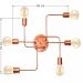 Plafon Retro Vintage Industrial Md-9000-6 Cobre 12x62x47cm