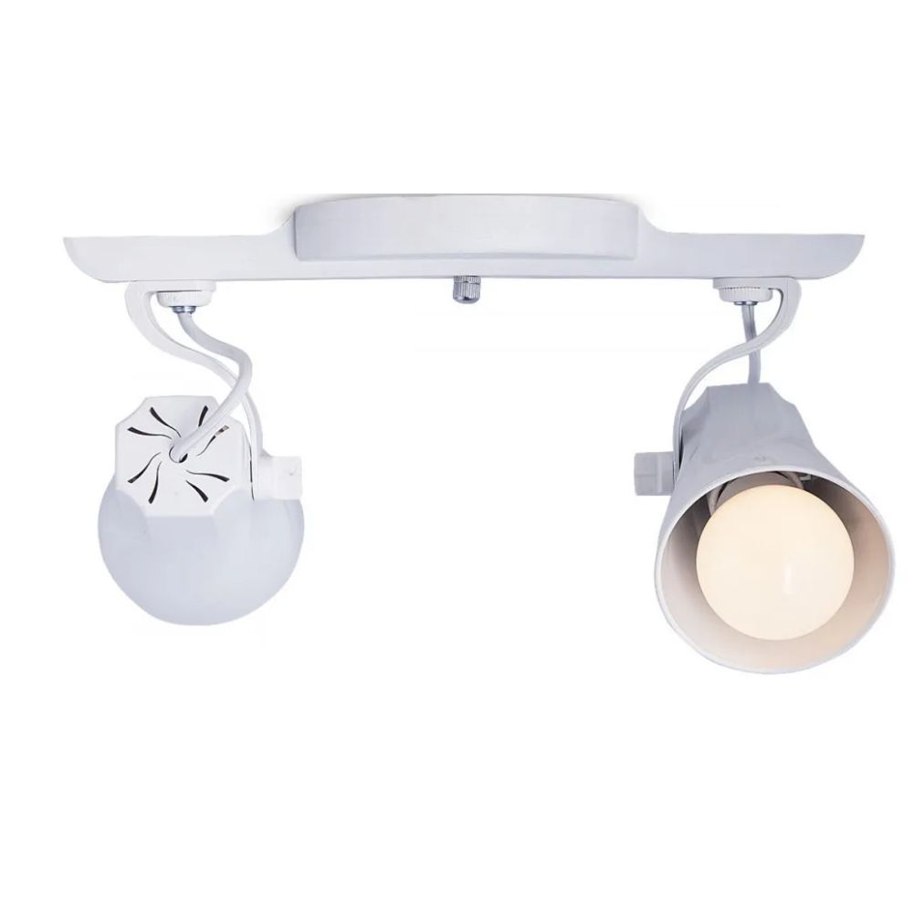 Spot Trilho Duplo Octa 2 Sobrepor Direcionável E-27 Branco