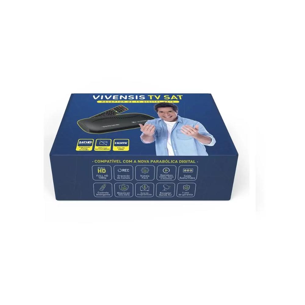 Kit 5 Receptores VX10 Sat HD Parabólica Digital Banda Ku Vivensis