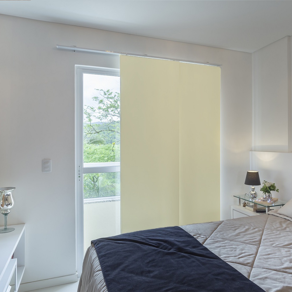 Persiana Painel (1,20Lar. x 1,80Alt.) Tecido Blackout - Creme