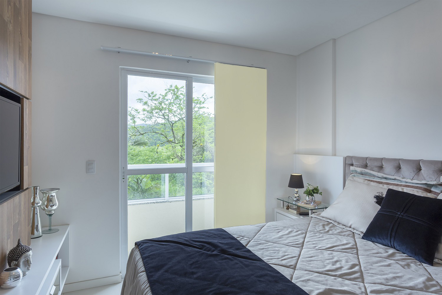 Persiana Painel (1,60Lar. x 1,80Alt.) Tecido Blackout - Creme