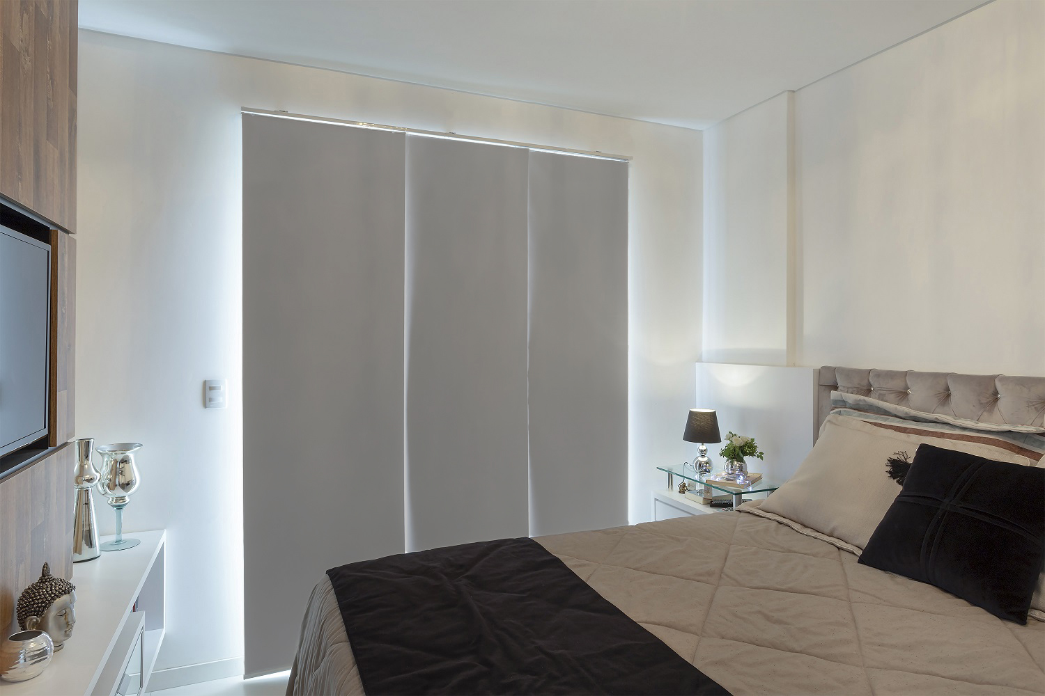 Persiana Painel (1,60Lar. x 2,50Alt.) Tecido Blackout - Cinza