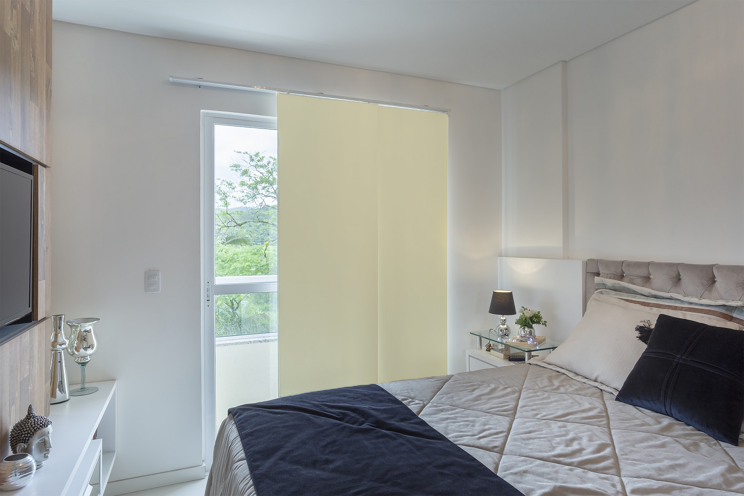 Persiana Painel (1,80Lar. x 2,50Alt.) Tecido Blackout - Creme
