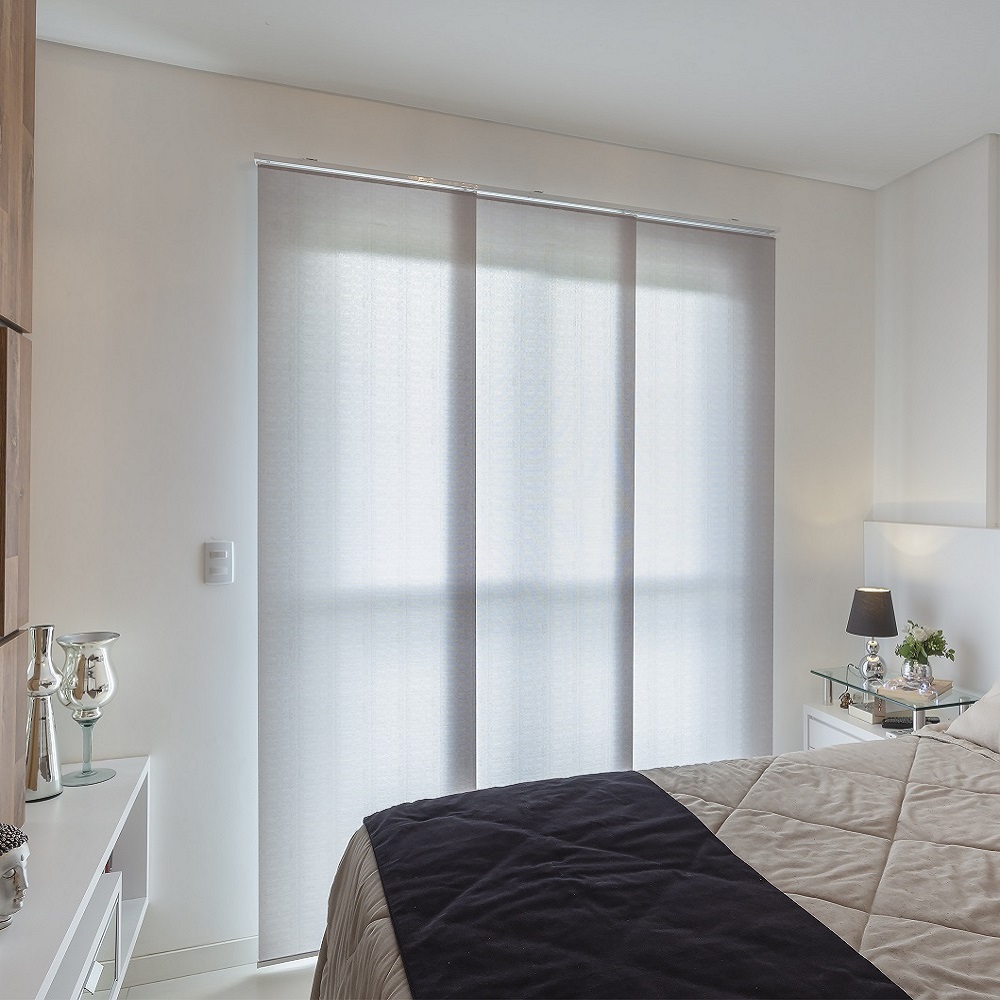 Persiana Painel (2,00Lar. x 1,80Alt.) Tecido Translucido Cinza