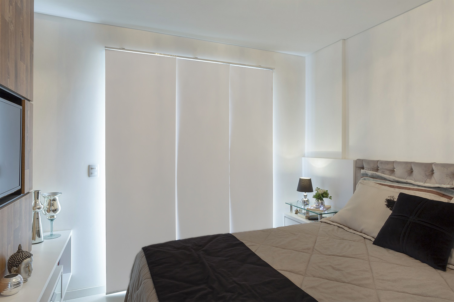 Persiana Painel (2,80Lar. x 1,80Alt.) Tecido Blackout - Branco