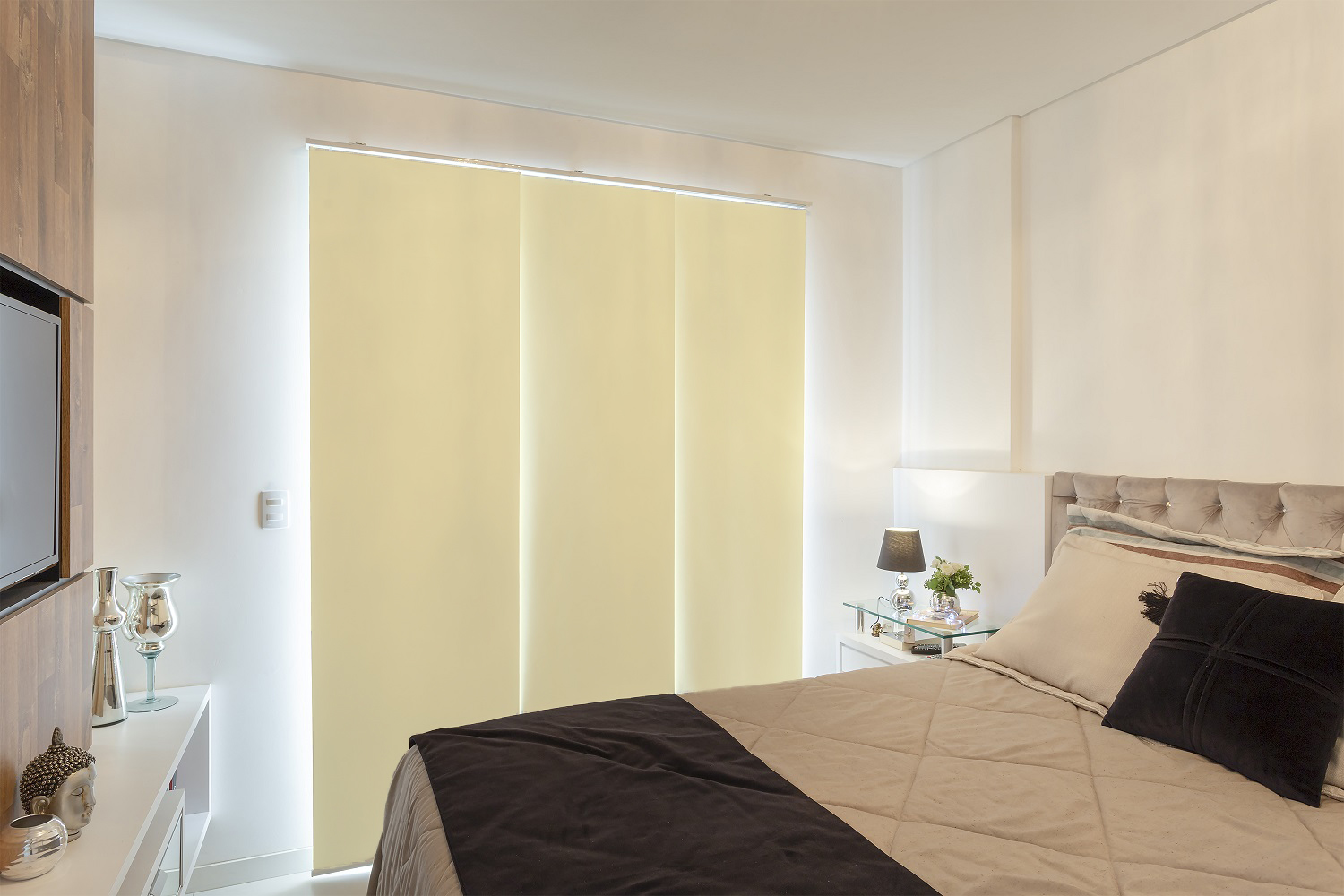 Persiana Painel (2,80Lar. x 1,80Alt.) Tecido Blackout - Creme