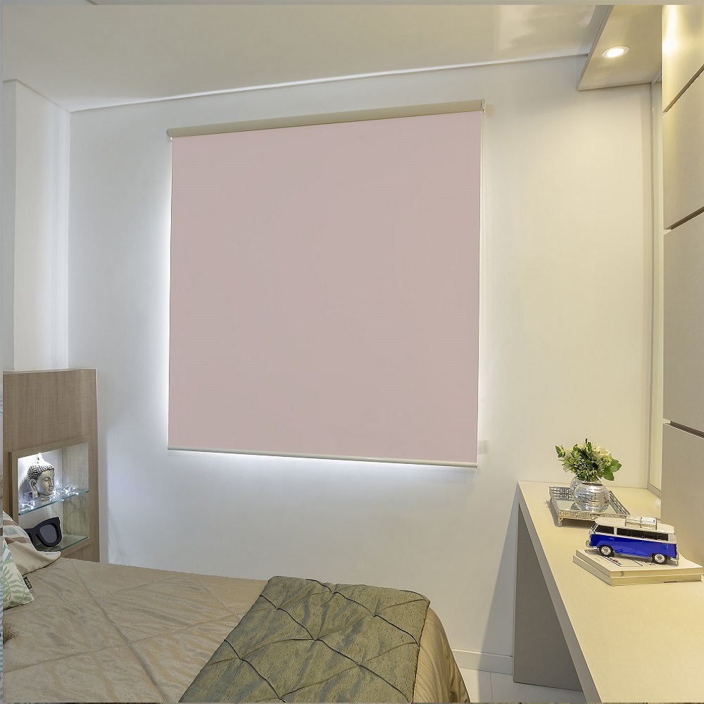 Persiana Rolo (1,40Lar. x 2,50Alt.) Tecido Blackout - Rosa